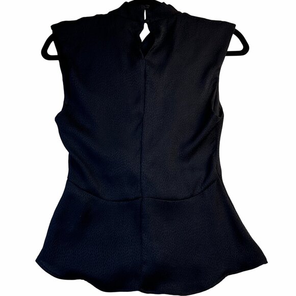 NWT Zara Womens Black Leopard Top Sz XS Cowl Neck Draped Knot-Front Whimsy - Picture 9 of 14